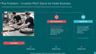 The Problem Investor Pitch Deck For Hotel Business Investor Pitch Deck For Hotel Business