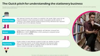 The Quick Pitch For Understanding The Stationery Business Stationery Business BP SS