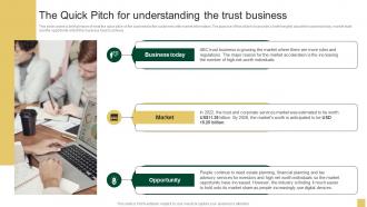 The Quick Pitch For Understanding The Trust Business Sample Northern Trust Business Plan BP SS