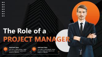 The Role Of A Project Manager Ppt Powerpoint Presentation Infographics Sample