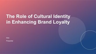 The Role Of Cultural Identity In Enhancing Brand Loyalty PPT Structure ACP