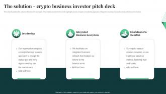 The Solution Crypto Business Investor Pitch Deck Ppt Show Graphics Example