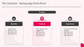 The solution dating app pitch deck ppt portfolio visuals inspiration layout ideas