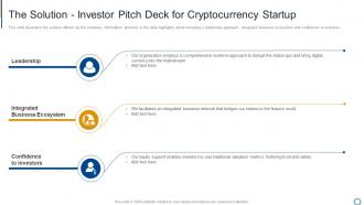 The Solution Investor Pitch Deck For Cryptocurrency Startup Ppt Slides Images