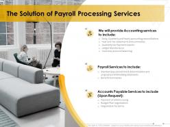 The solution of payroll processing services ppt powerpoint presentation infographics format
