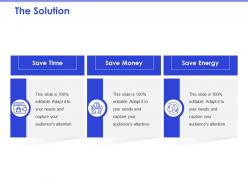 The solution save time ppt powerpoint presentation slides design inspiration