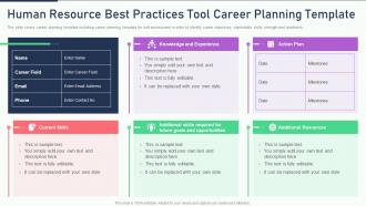 The ultimate human resources human resource best practices tool career planning template