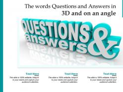 The words questions and answers in 3d and on an angle