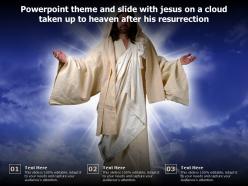 Theme and slide with jesus on a cloud taken up to heaven after his resurrection