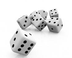 Theme of dice games for little kids stock photo