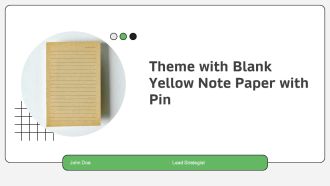 Theme With Blank Yellow Note Paper With Pin PPT Information AT