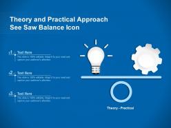Theory and practical approach see saw balance icon