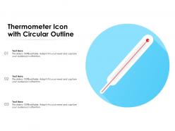 Thermometer icon with circular outline