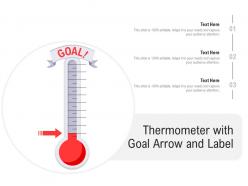 Thermometer with goal arrow and label