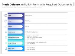 Thesis defense invitation form with required documents