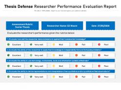 Thesis defense researcher performance evaluation report