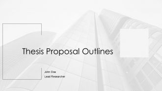 Thesis Proposal Outlines PPT Guidelines AT