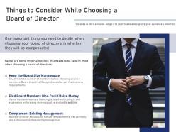 Things to consider while choosing a board of director