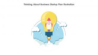 Thinking About Business Startup Plan Illustration