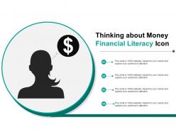 Thinking about money financial literacy icon