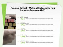 Thinking critically making decisions solving problems template innovation ppt samples