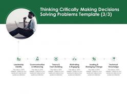 Thinking critically making decisions solving problems template leadership ppt presentation slides