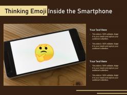 Thinking emoji inside the smartphone