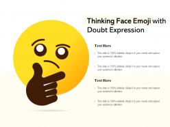 Thinking face emoji with doubt expression