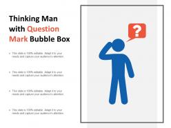 Thinking man with question mark bubble box