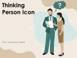 Thinking person icon business gear innovative employee career marketing revenue