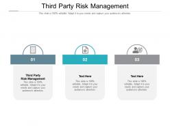 Third party risk management ppt powerpoint presentation icon visual aids cpb