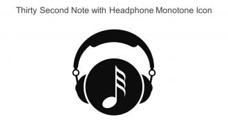 Thirty Second Note With Headphone Monotone Icon In Powerpoint Pptx Png And Editable Eps Format