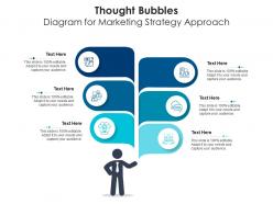 Thought bubbles diagram for marketing strategy approach infographic template