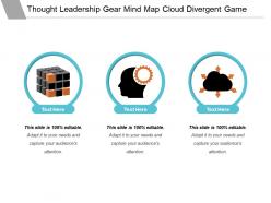 Thought leadership gear mind map cloud divergent game