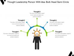 Thought leadership person with idea bulb head semi circle