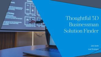 Thoughtful 3D Businessman Solution Finder PPT Mockup AT