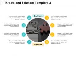 Threats and solutions template puzzle ppt powerpoint presentation pictures