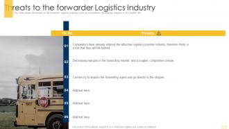 Threats to the forwarder logistics industry building an effective logistic strategy for company