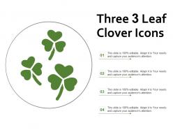 Three 3 leaf clover icons