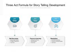 Three act formula for story telling development