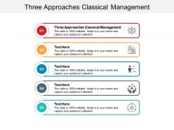 Three approaches classical management ppt powerpoint presentation infographics ideas cpb