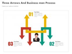 Three arrows and business man process flow flat powerpoint design