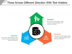 Three arrows different direction with text holders