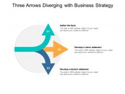 Three arrows diverging with business strategy