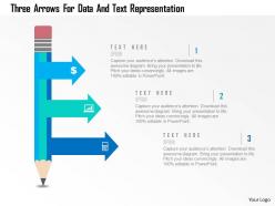 Three arrows for data and text representation flat powerpoint design