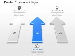 Three arrows for parallel process and icons powerpoint template slide