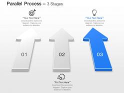 Three arrows for parallel process and icons powerpoint template slide