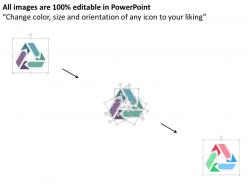 Three arrows with business icon analysis flat powerpoint design
