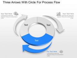 Three arrows with circle for process flow powerpoint template slide