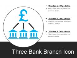Three bank branch icon